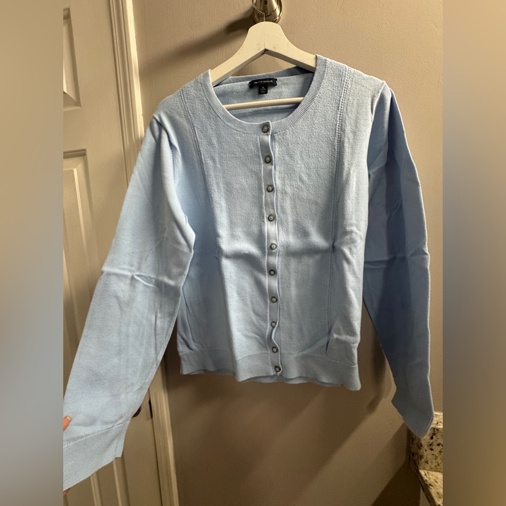 Tommy Hilfiger Light Blue Button Cardigan | Soft Knit | Size XL